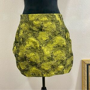 Nuvula Artsy Designer Green Puff Skirt, Pockets, Statement Piece